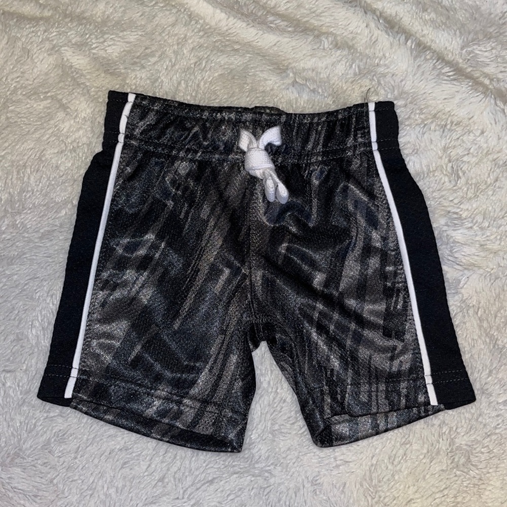 (3 for $10) carters gray and black 9 month athletic shorts